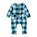 Navy/Blue Check Baby Bodysuit