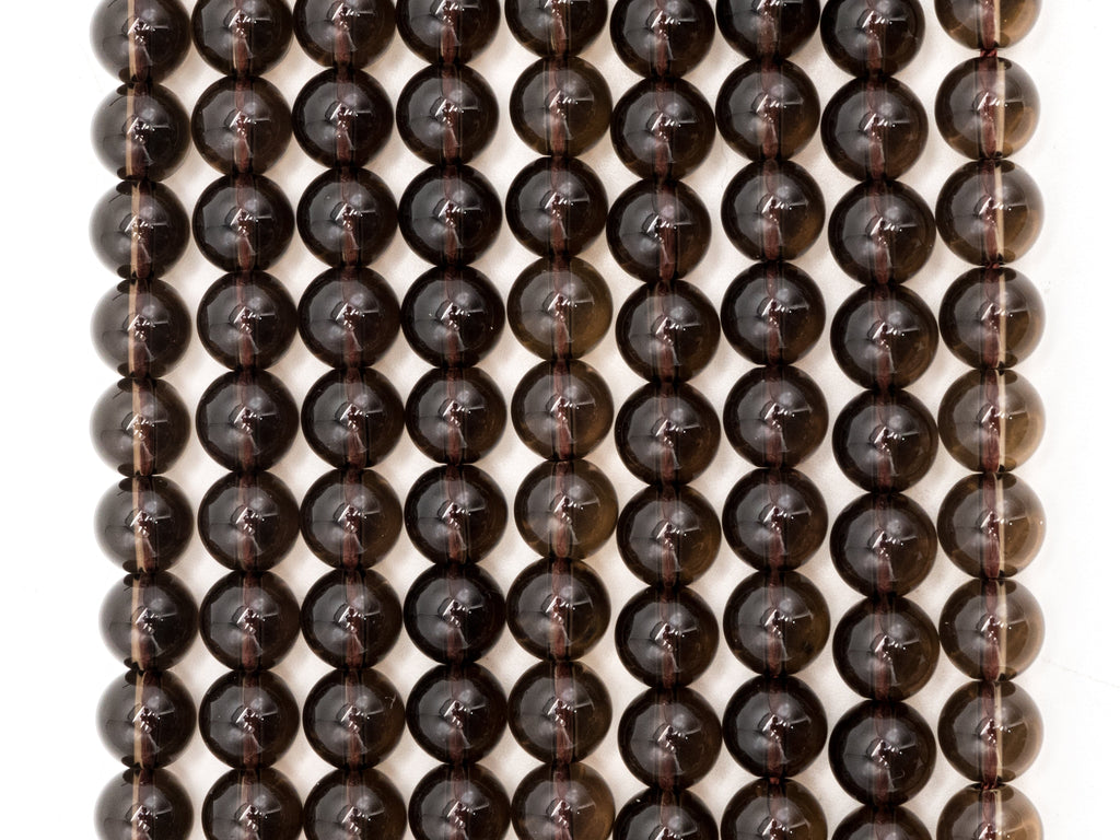 Natural Smoky Quartz Round Smooth beads, 6mm/8mm/10mm/12mm Round Quartz beads,15.5 Full Strand, SKU#V12