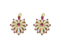 CZ White Enamel Radial Heart Charm, Sku#LX43