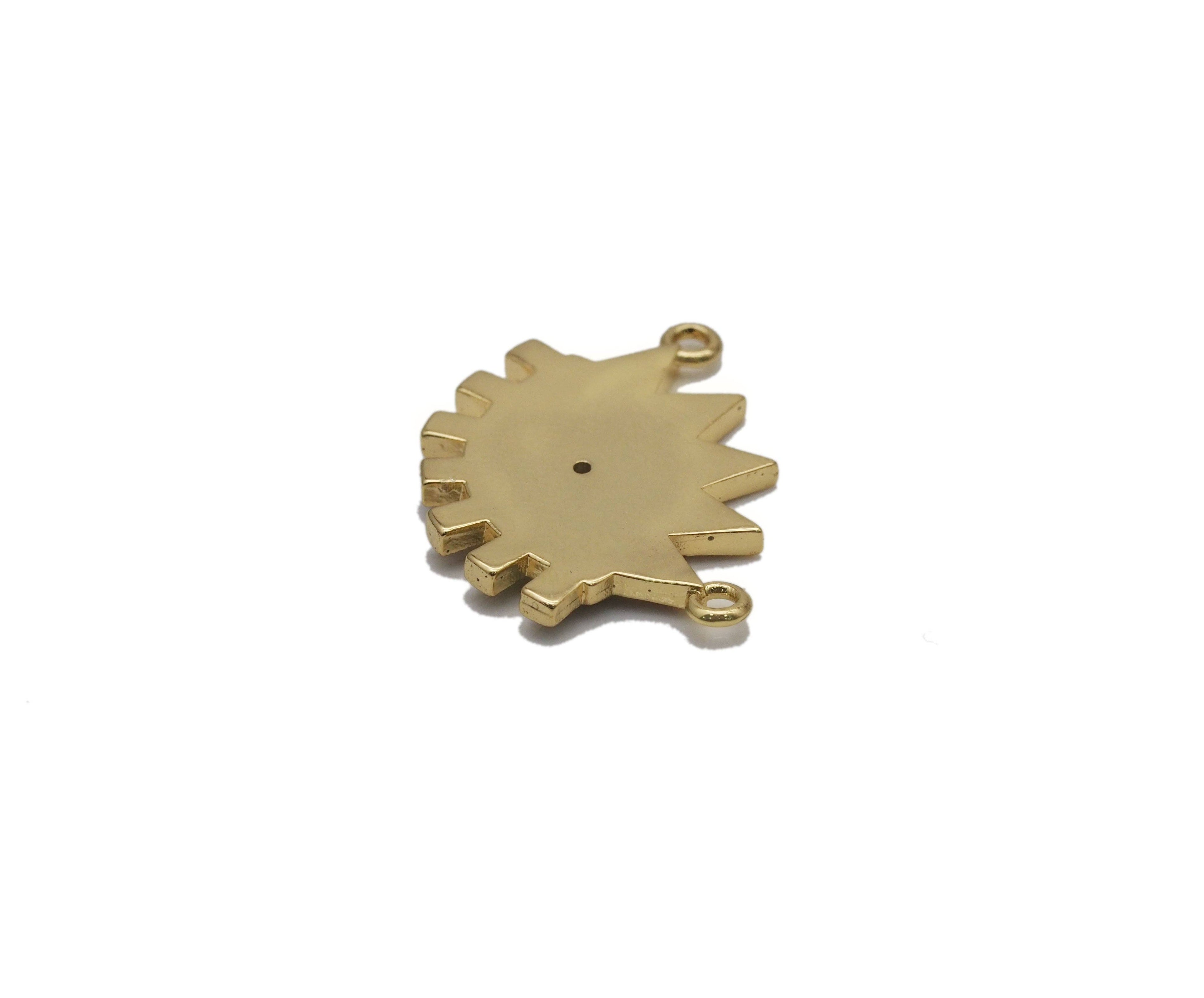 Gold CZ Enamel Evil Eye Charm, Sku#Z1464