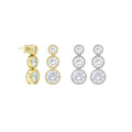 Big Crystal Graduate Round Stud Earrings, Sku#LX709