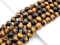 Quality Natural Yellow Gold Tiger Eye Beads, U235