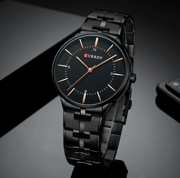 Montre étanche pour homme avec bracelet étincelant, disponible en cinq designs modernes – le cadeau parfait pour l'être cher.