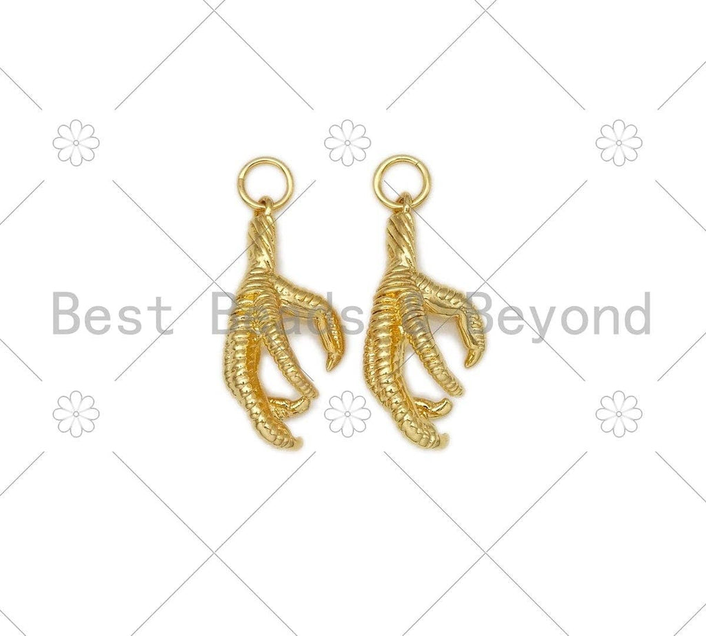 Eagle Talon Shape Pendant/Charm,18K Gold Filled Eagle Talon Charm, Necklace Bracelet Charm Pendant, 28x13mm,Sku#Z1385