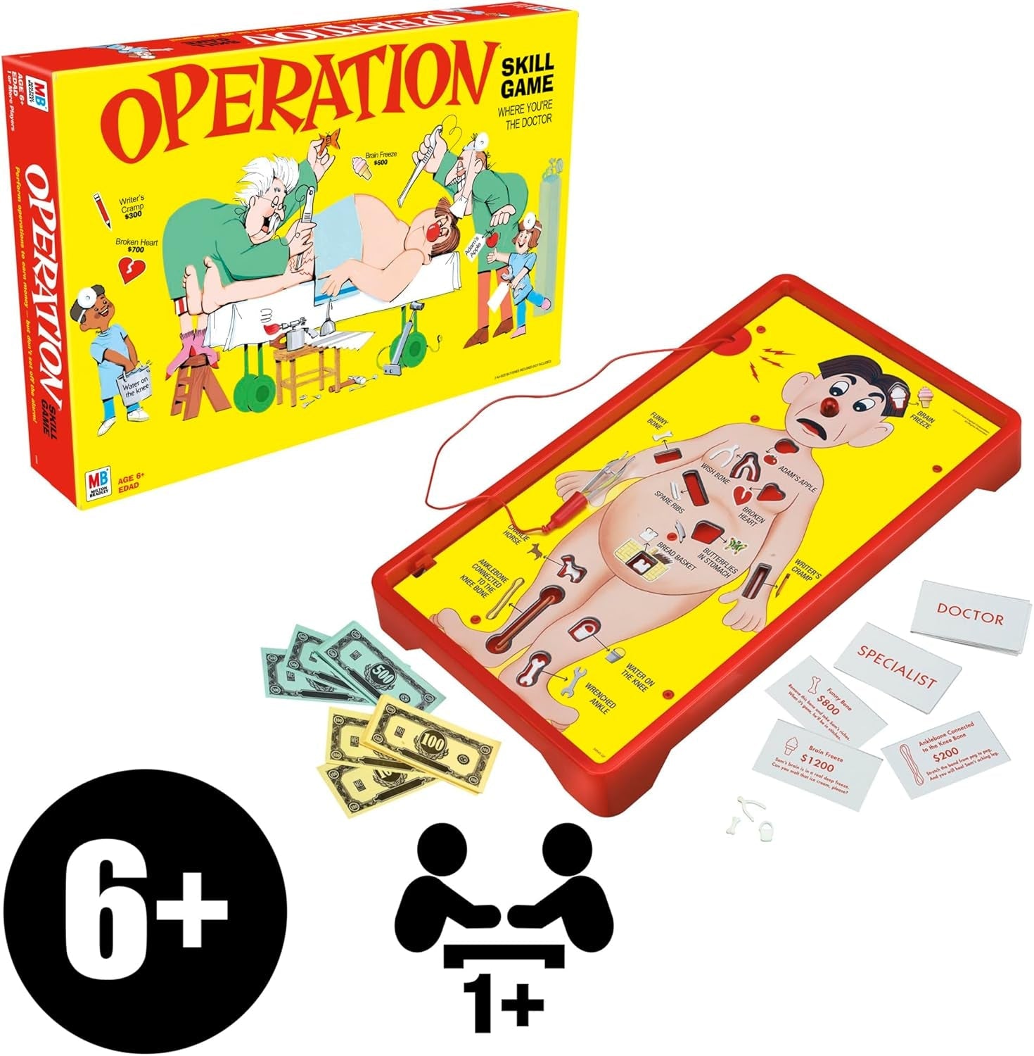 Hasbro Gaming Operation Electronic Board Game, Family Games for Kids Ages 6+, Kids Board Games for 1+ Players, Funny Games for Kids, Easter Gifts for Boys and Girls (Amazon Exclusive)