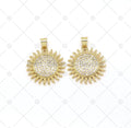 CZ Sunflower Charm, Sku#LK525