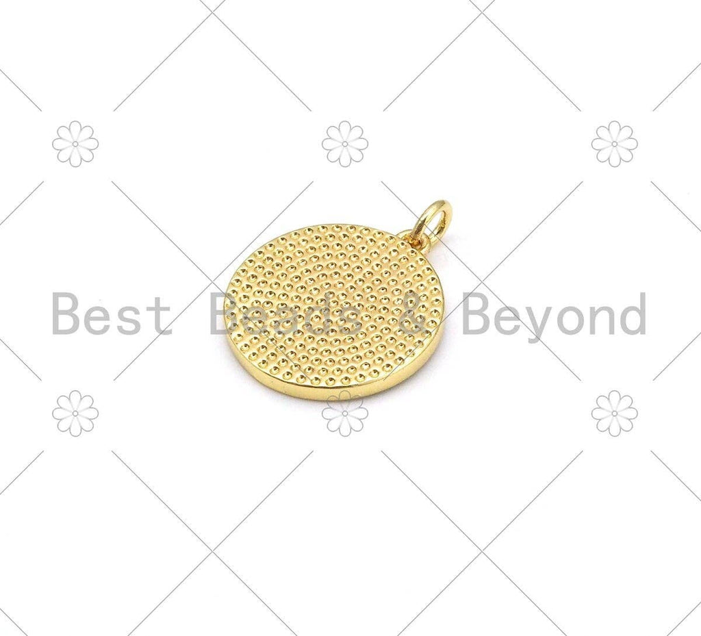 Gold Filled Colorful Enamel Cross On Round Coin Shape Pendant, 18K Gold Filled Enamel Charm,Enamel Jewelry, Cross Charm,18x20mm,sku#L598