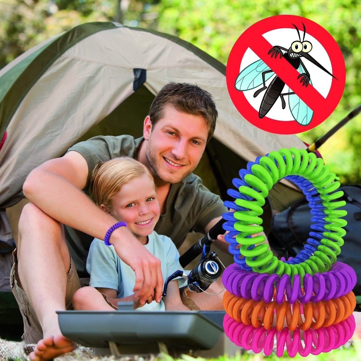 Lot de 12 : Bracelets anti-moustiques et anti-insectes sans DEET