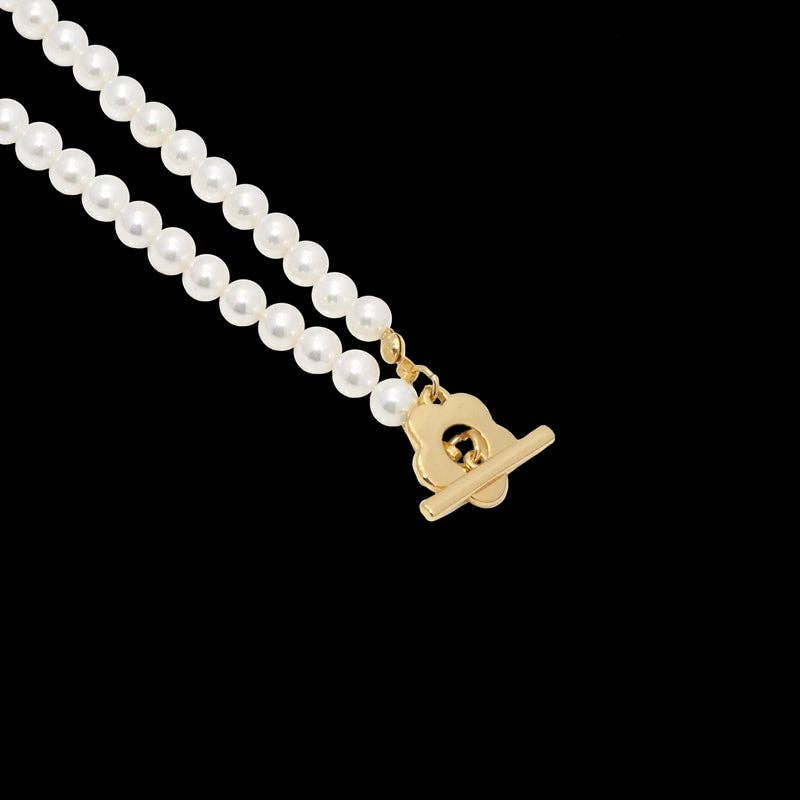 Gold Flower White Mother of Pearl Necklace,sku#EF312