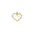 Clear CZ Mother of  Pearl Gold Heart Charm Pendant, Sku#FH244