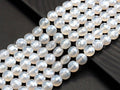 Double Sided Turtle Shell Cut Plated Agate Coin Shape beads, 6mm/8mm/10mm White Agate, Natural Gemstone Beads, 15.5" Full strand, Sku#UA05
