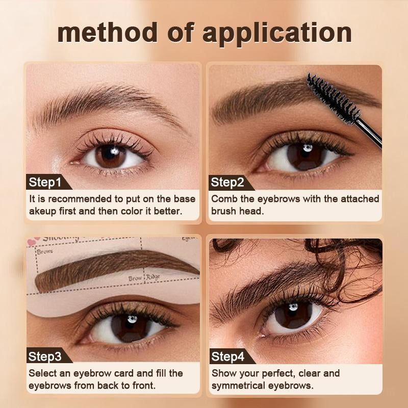 Brow Gel & 4-Prong Eyebrow Pen Set - Smudge-Proof & Water-Resistant for Long-Lasting, Natural-Looking Brows
