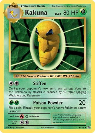 Kakuna 006/108 - XY  Evolutions Reverse Holofoil