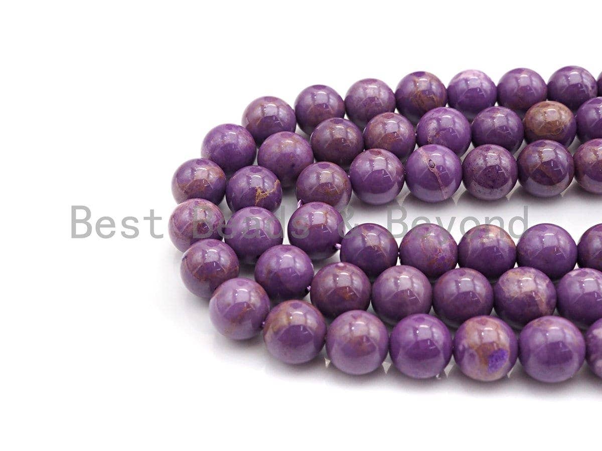 High Quality Natural Phosphosiderite Beads, 8mm/10mm Round Purple Gemstone Beads, 15.5" Full Strand, Sku#U799