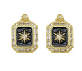 CZ Black Enamel North Star Pendant, Sku#Y648