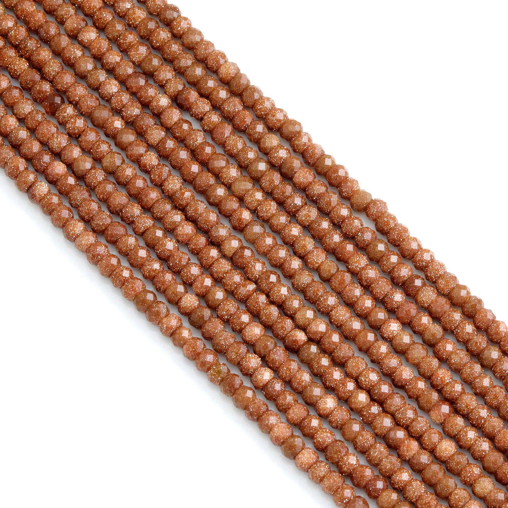 2x3mm Goldstone Rondelle Faceted Beads, Sku#U2156