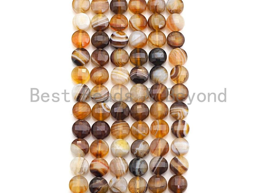 Double Sided Turtle Shell Cut Natural Agate Coin Shape beads, 6mm/8mm/10mm Agate Beads, 16" Full strand, Sku#UA01