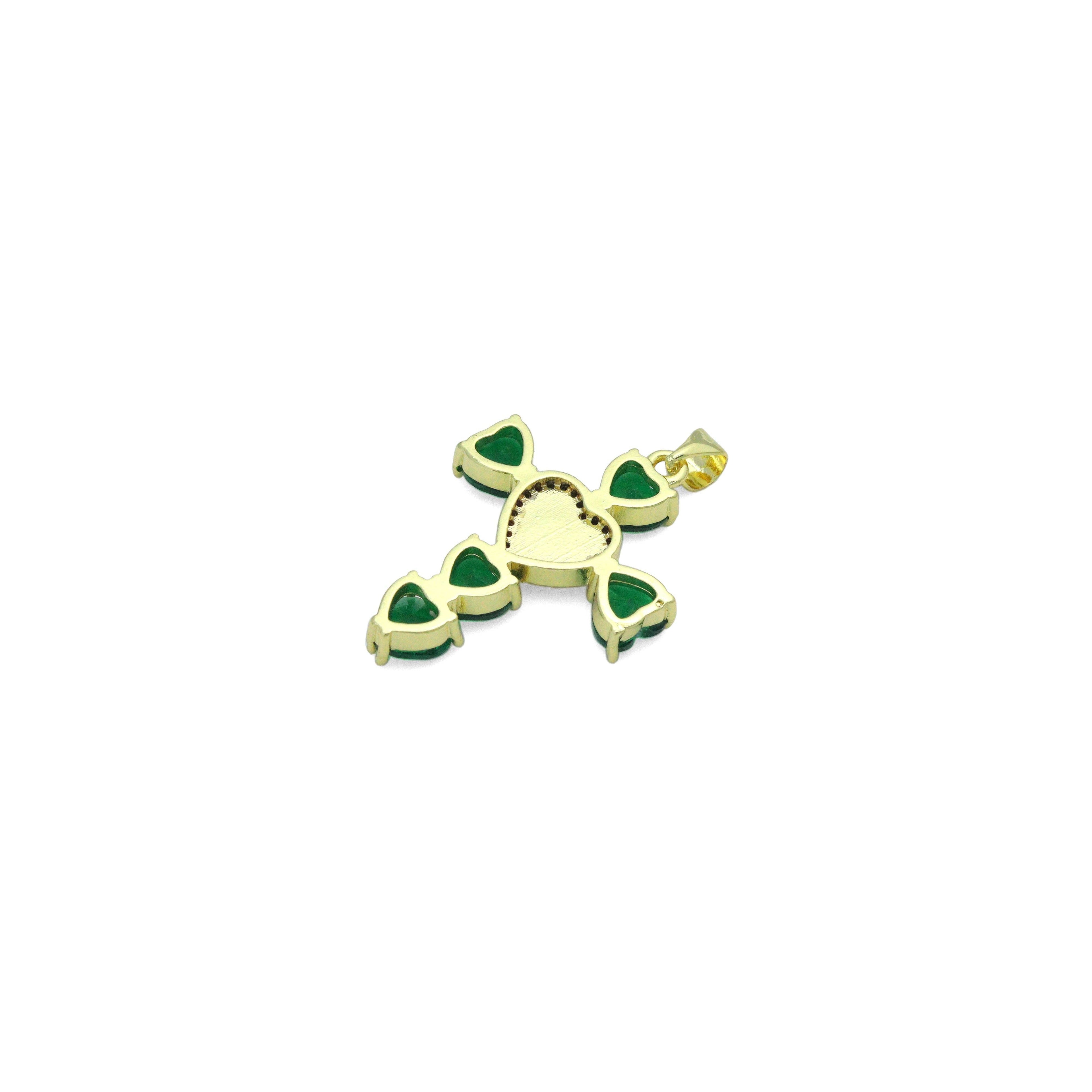 Black Clear Red Green Heart Cross Mary Charm Pendant,Sku#LK1219