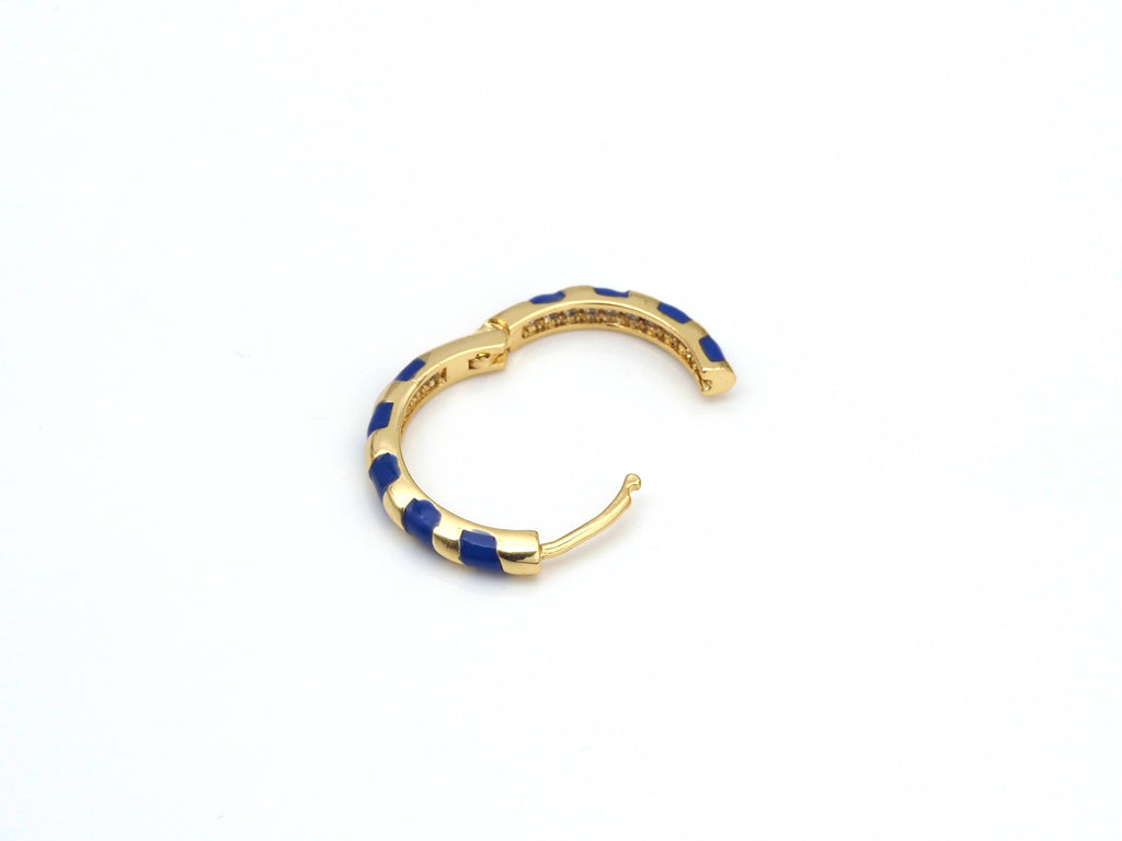 Candy Cane Enamel Hoop Earring,J327