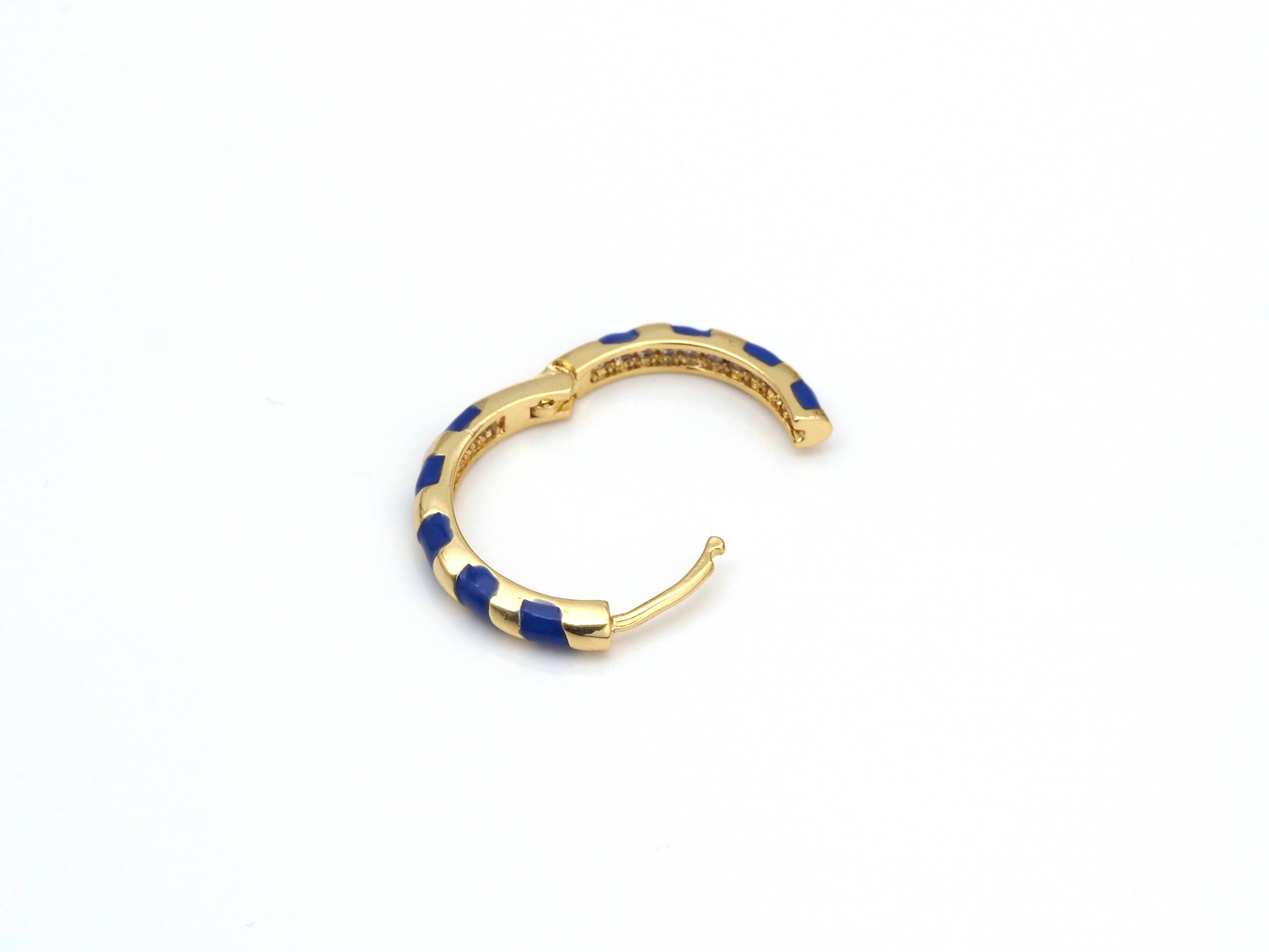 Candy Cane Enamel Hoop Earring,J327
