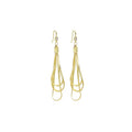 Gold Long Herringbone Long Dangle Earrings, Sku#EF532