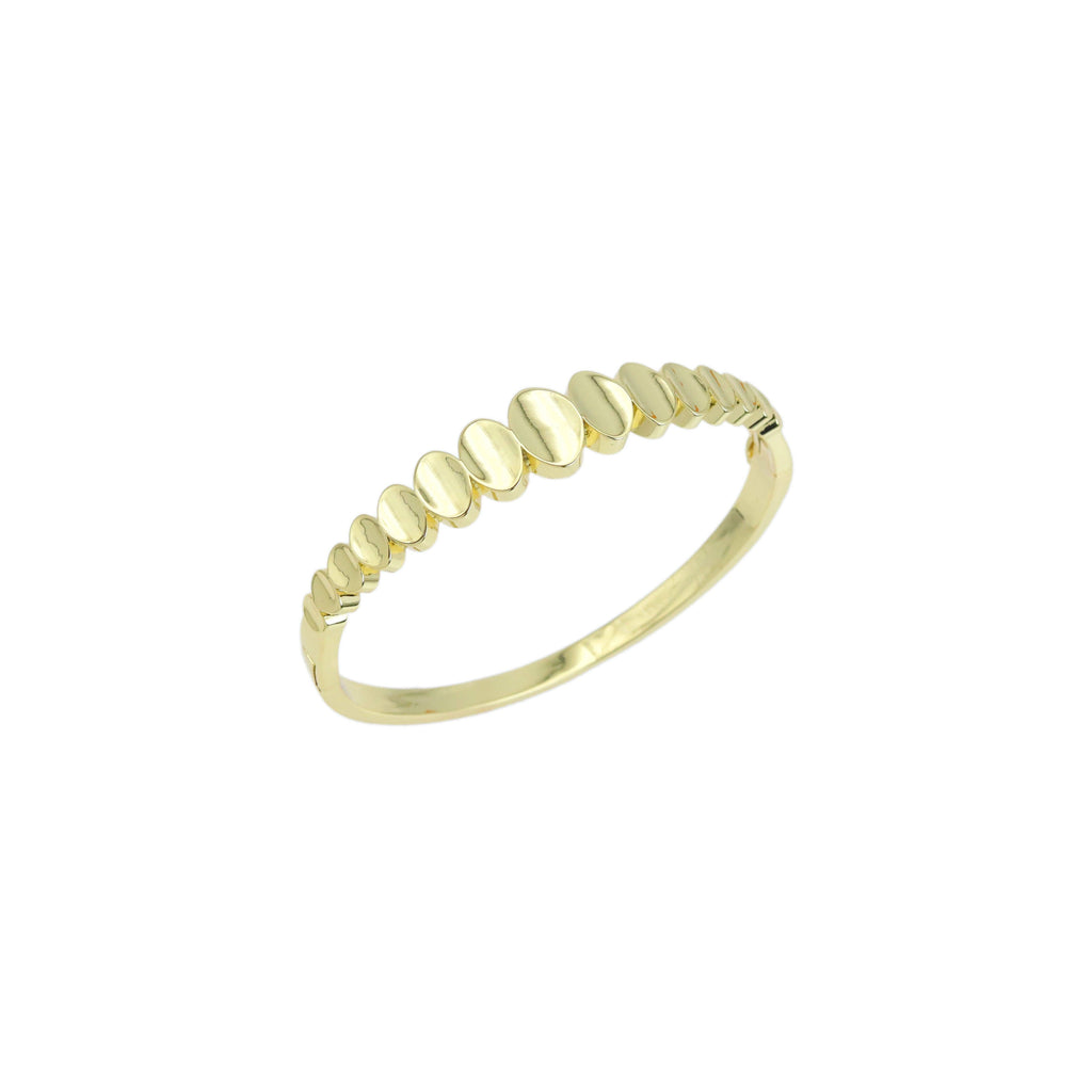 Gold Oval Cave in Link  Bracelet, Sku#LX618
