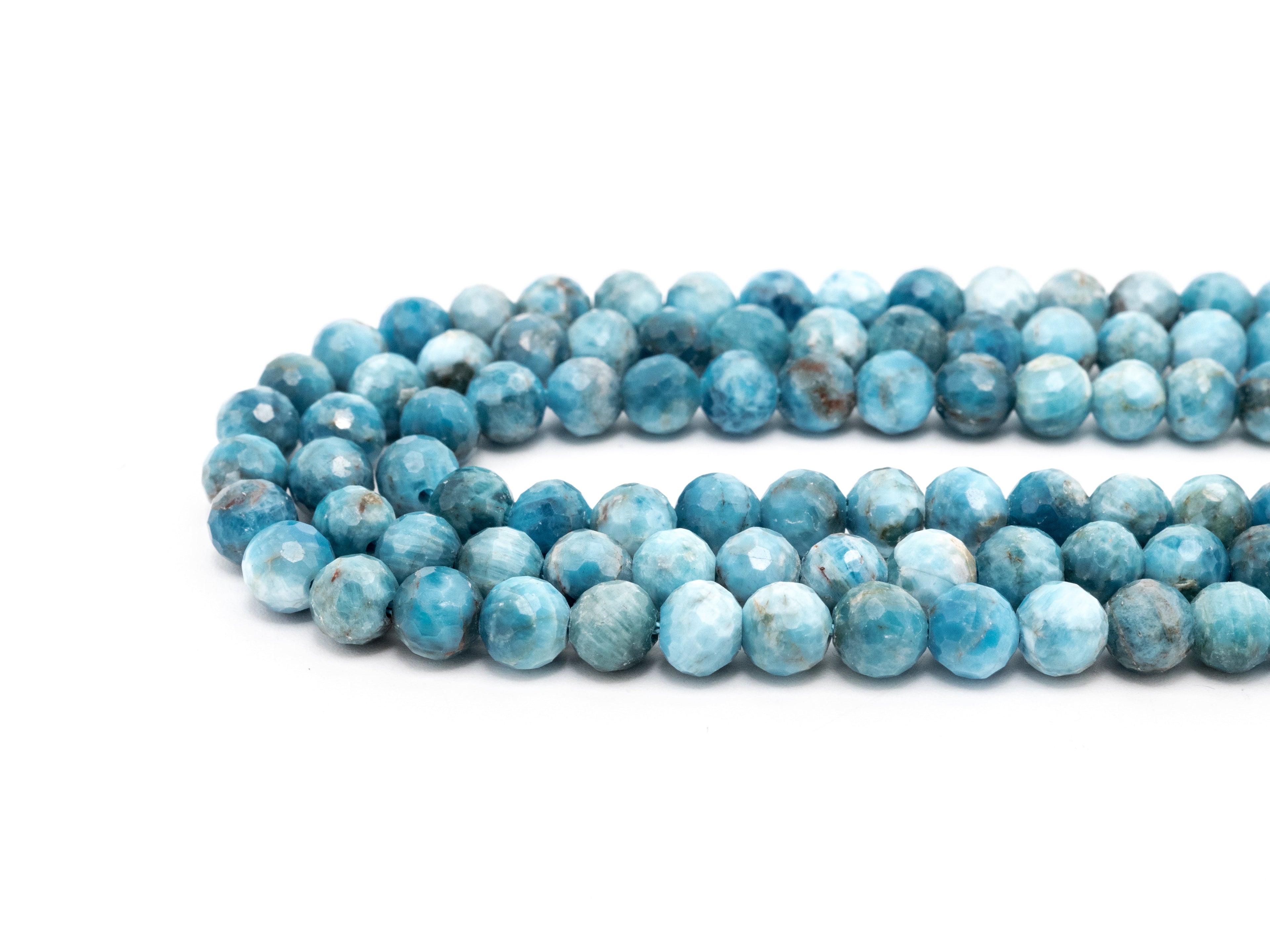 High Quality Natural Blue Apatite Faceted beads, 6mm/8mm/10mm Round Apatite beads,15.5inch full strand, SKU#U237