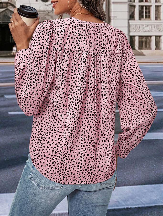Haut à imprimé léopard Wild West – Haut de cow-girl tendance à manches longues pour femmes élégantes