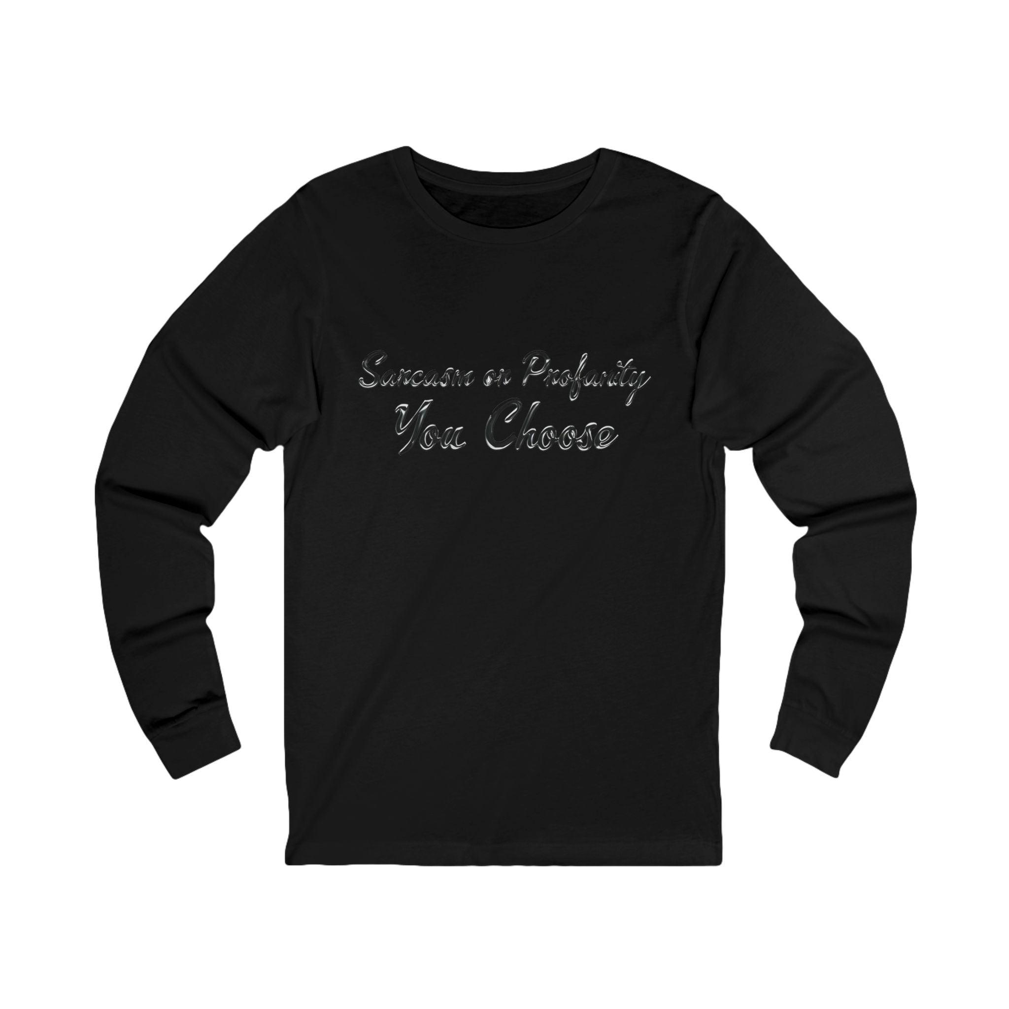 T-shirt à manches longues en jersey pour femme « Serve Up Attitude » avec sarcasme ou grossièreté