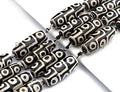 1pc/8pc/10pc Natural Tibetan Agate Barrel Beads, Black White Dzi Drum Beads, Tibetan Dzi Beads, 12x30mm/ 14x40mm, sku#U506