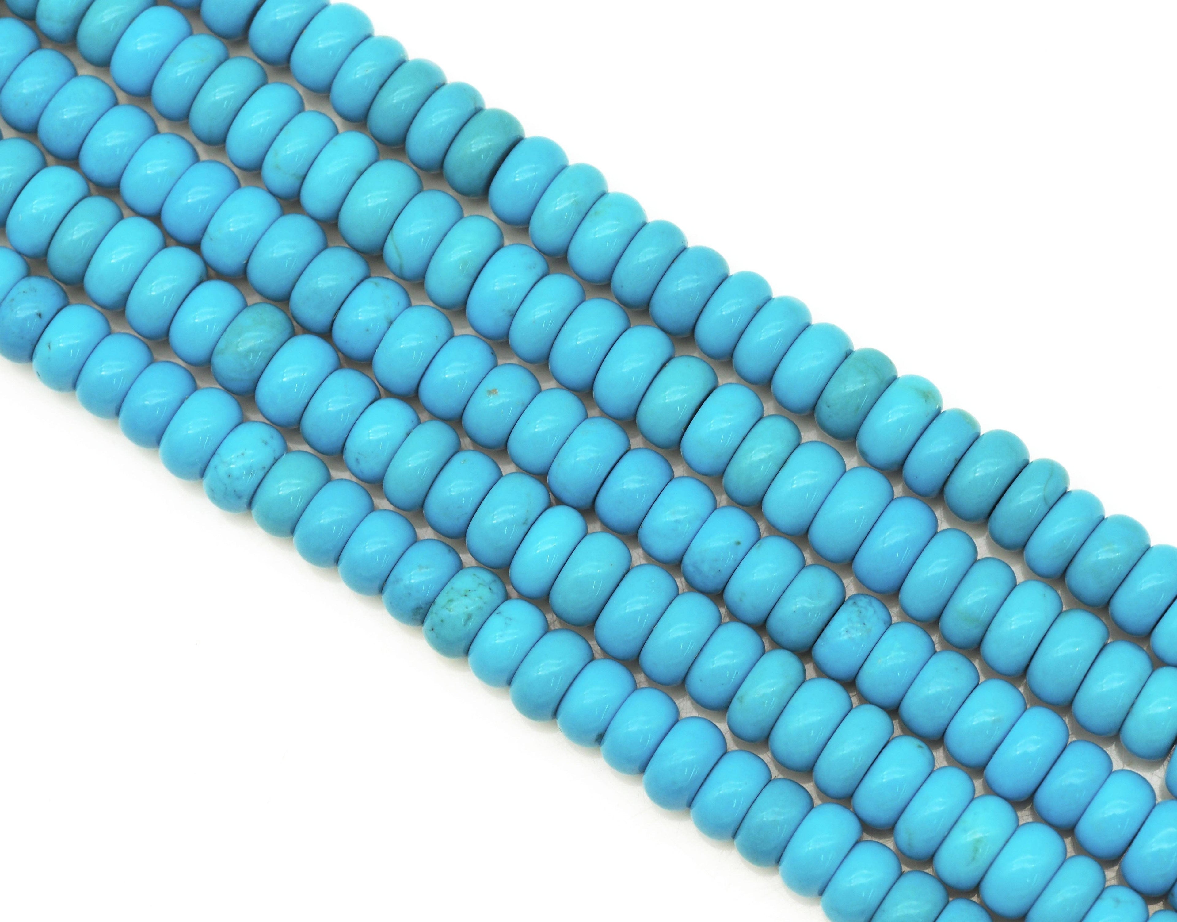 Turquoise Rondelle 5x8mm Smooth Beads,Sku#U1198