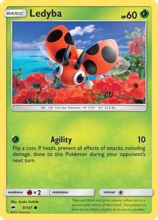 Ledyba 009/147 - SM  Burning Shadows Reverse Holofoil