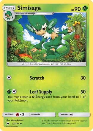 Simisage 013/147 - SM  Burning Shadows Reverse Holofoil