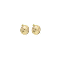 Gold Round Faceted Turtle shell Stud Earrings, Sku#ZX175