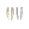 Tennis CZ with Teardrop Dangle Statement earrings, Sku#A270