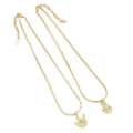 Gold Snake Chain Love Peace Sign Necklace, Sku#EF531