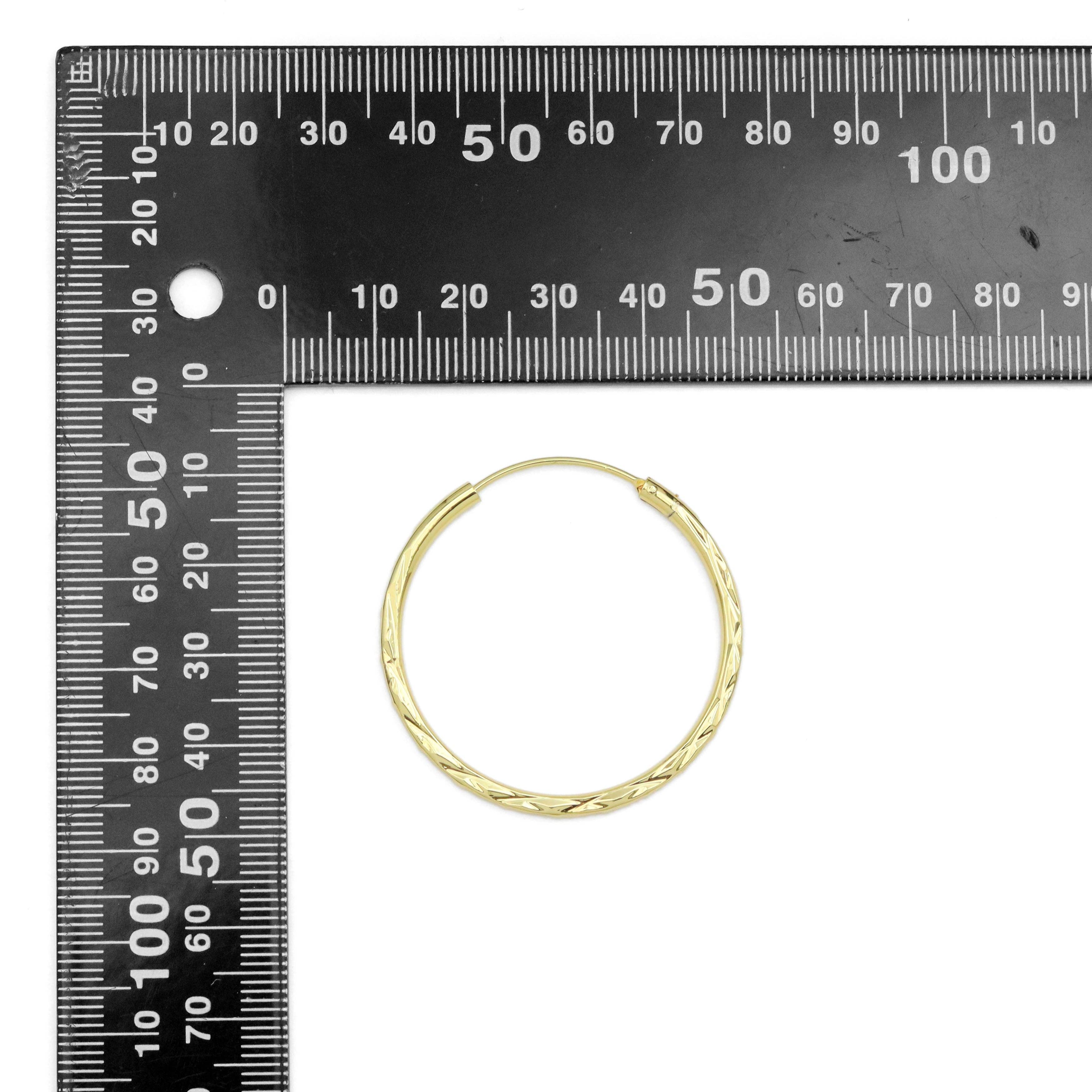 Gold Hammered cut Everyday Hoop Earrings, Sku#LD568