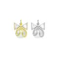 Gold Silver Pearl Bow Charm Pendant, Sku#A460