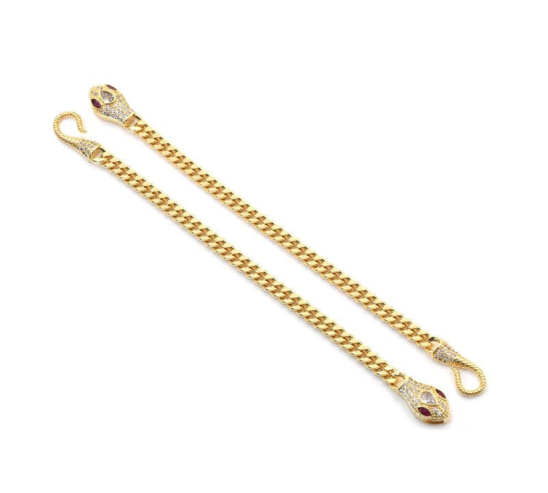 CZ Snake Clasp Chain Bracelet, Sku#JL166