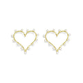 Pearl Heart Connector Pendant Charm, Sku#LK884