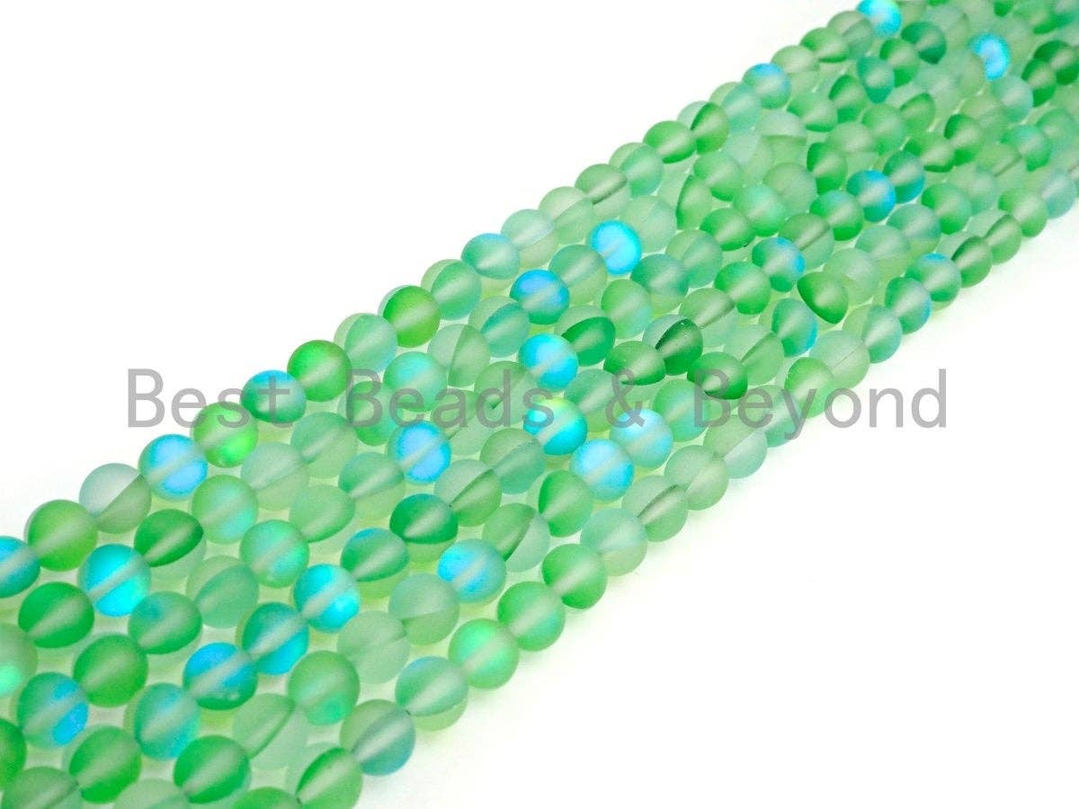 NEW COLOR!! Spectrolite Green Quartz Matte, High Quality in Round 6mm/8mm/10mm/12mm, Green Manmade Crystal beads, 15.5inch strand, SKU#U822