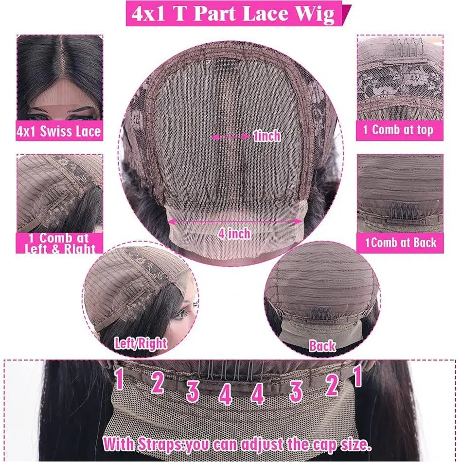 Perruque bob 13x4 sans colle, lisse et crépue | Prête à porter | Cheveux brésiliens Remy naturels