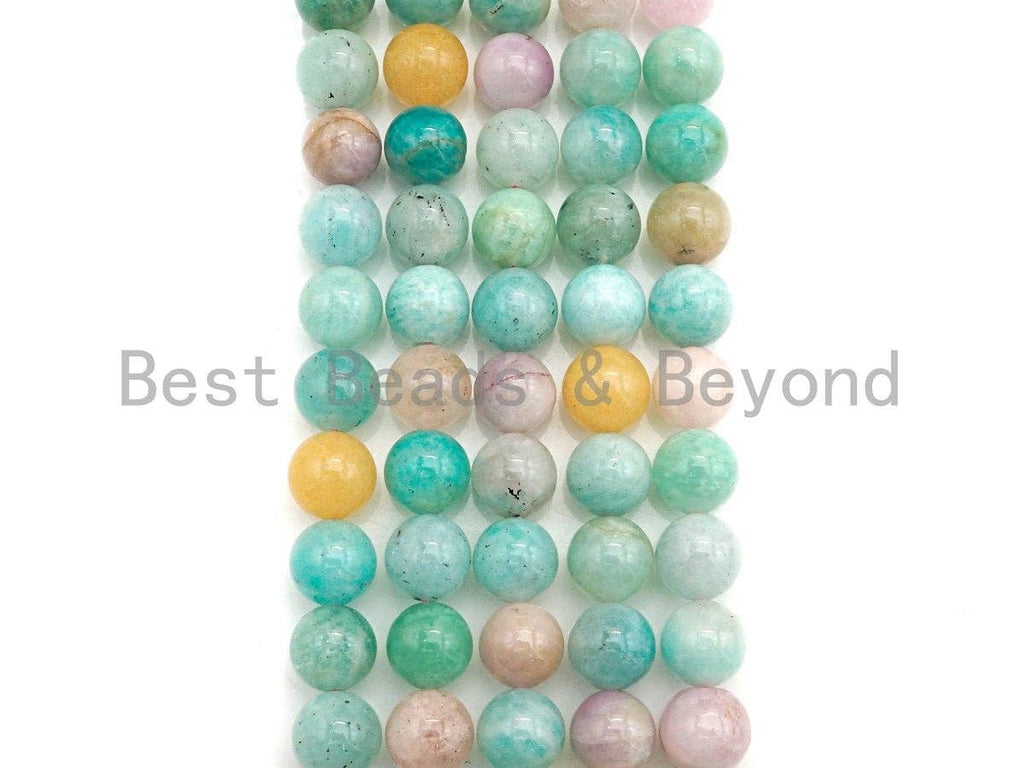 High Quality Morganite Amazonite Beads, 8mm/10mm/12mm Round Smooth Amazonite Beads, Sku#U801