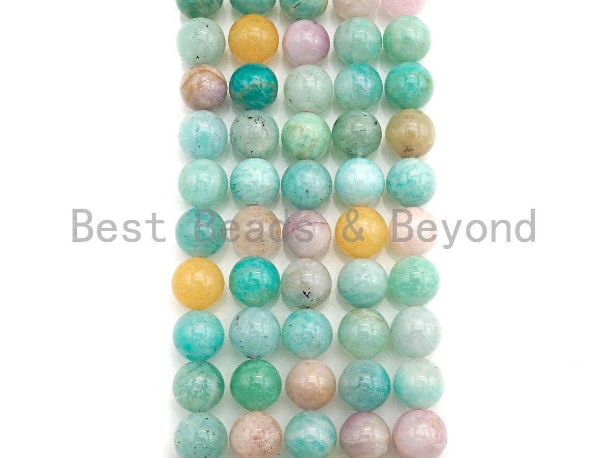 High Quality Morganite Amazonite Beads, 8mm/10mm/12mm Round Smooth Amazonite Beads, Sku#U801