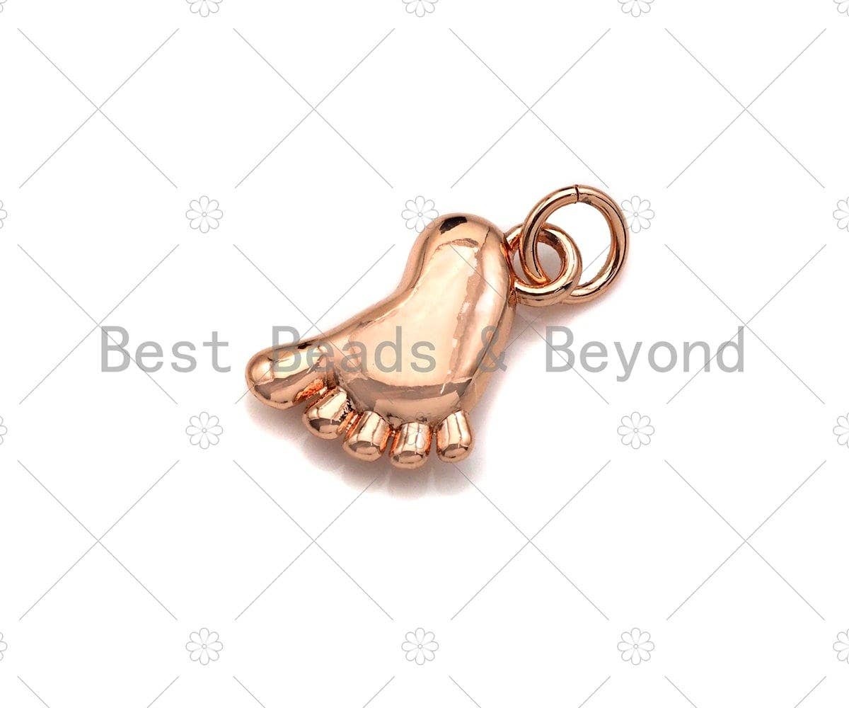 Cute Baby feet Shape Pendant/Charm, Footprint charm Pendant,Black/Gold/Rose Gold Tone, 10x13mm, Sku#Y274