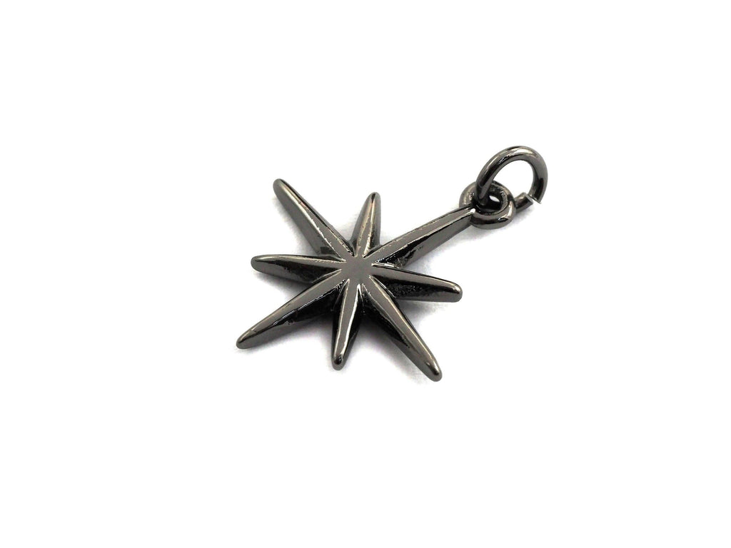 North Star Shaped Pendant/Charm, North Star Cubic Zirconia Pendant Charm,18x20mm,sku#Z577