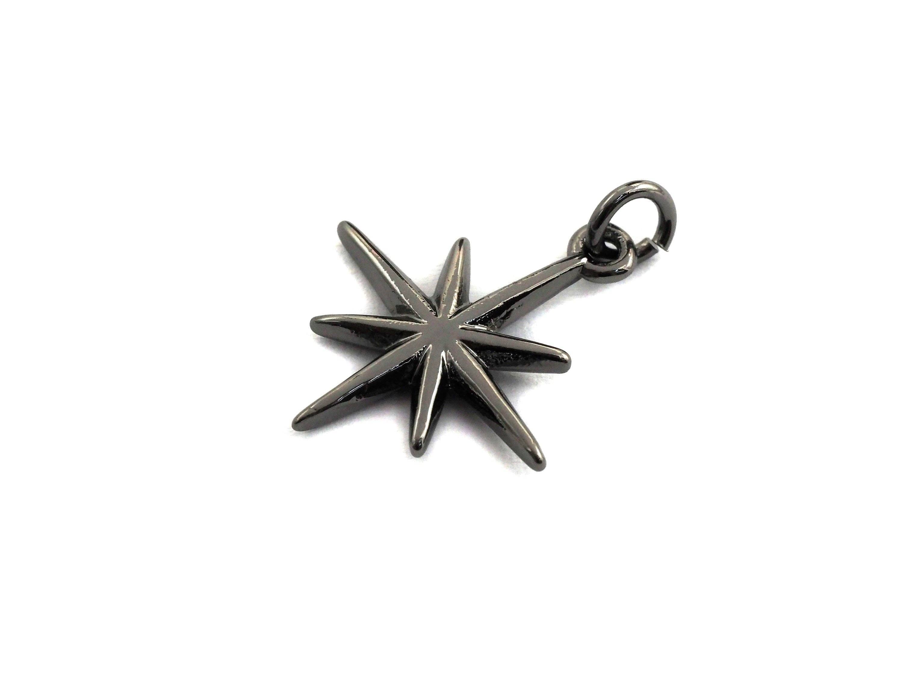 North Star Shaped Pendant/Charm, North Star Cubic Zirconia Pendant Charm,18x20mm,sku#Z577