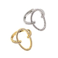 Gold Silver Clear CZ Frame Oval Adjustable Ring, Sku#B349