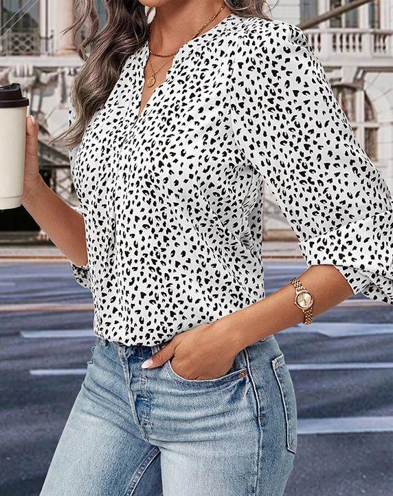 Haut à imprimé léopard Wild West – Haut de cow-girl tendance à manches longues pour femmes élégantes