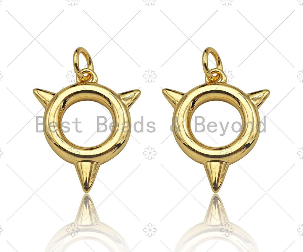 Gold Filled Round Ring With Arrows Shape Pendant, 18K Gold Filled Round Ring Charm, Necklace Bracelet Charm Pendant, 15x18mm, Sku#Y442